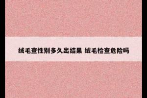 绒毛查性别多久出结果 绒毛检查危险吗