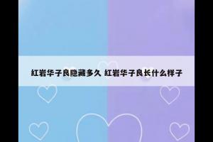 红岩华子良隐藏多久 红岩华子良长什么样子