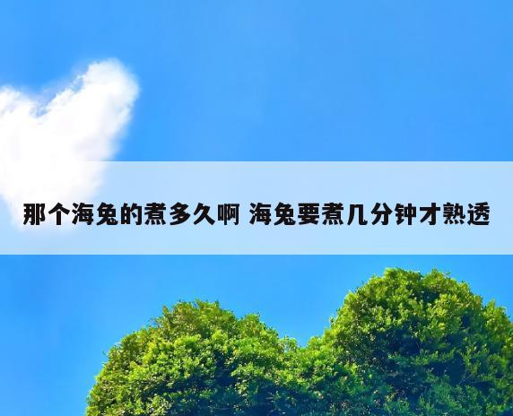 那个海兔的煮多久啊 海兔要煮几分钟才熟透
