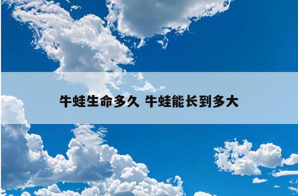 牛蛙生命多久 牛蛙能长到多大