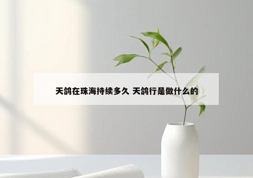 天鸽在珠海持续多久 天鸽行是做什么的