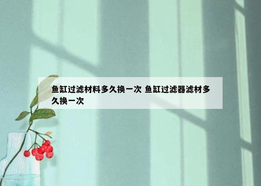 鱼缸过滤材料多久换一次 鱼缸过滤器滤材多久换一次
