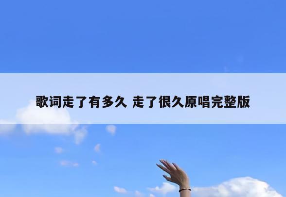 歌词走了有多久 走了很久原唱完整版